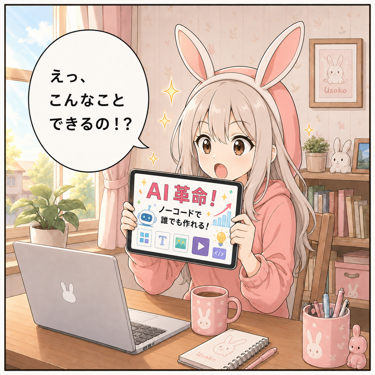 うさこ：驚き